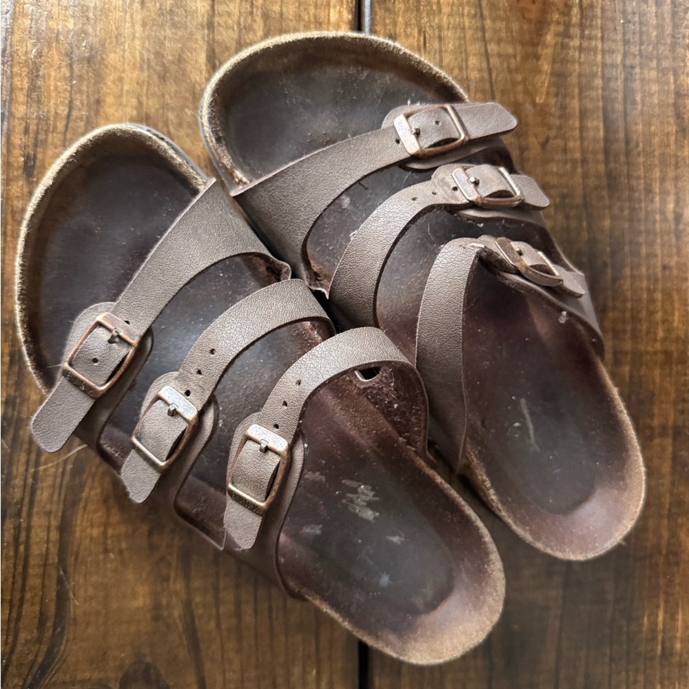 Brown Triple Strap Sandals